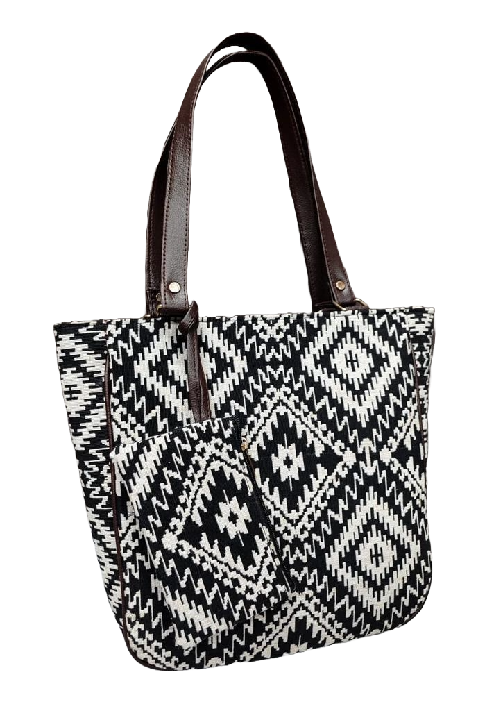 Jacquard Weave Tote with Pouch