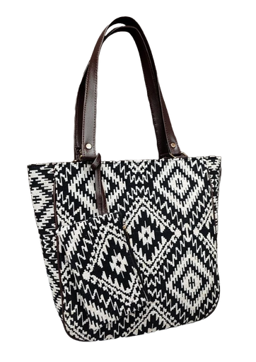 Jacquard Weave Tote with Pouch